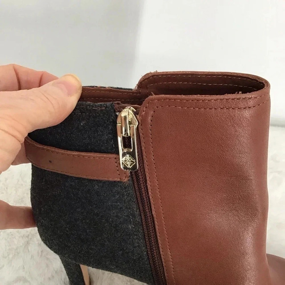 Antonio Milani Women’s Knight Lee Leather & Wool Heeled Ankle Boot Size 7.5 - Picture 8 of 11